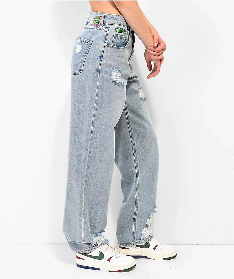 Empyre Destroyed Tori Light Blue Denim Skate Jeans