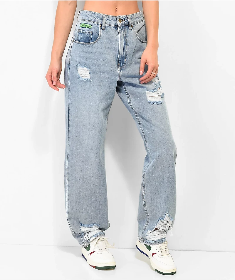 Empyre Destroyed Tori Light Blue Denim Skate Jeans
