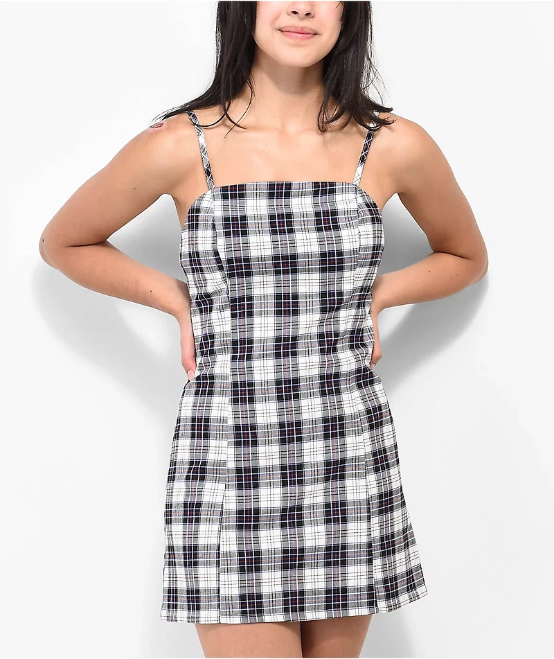 Empyre Dia Black & White Plaid Mini Dress