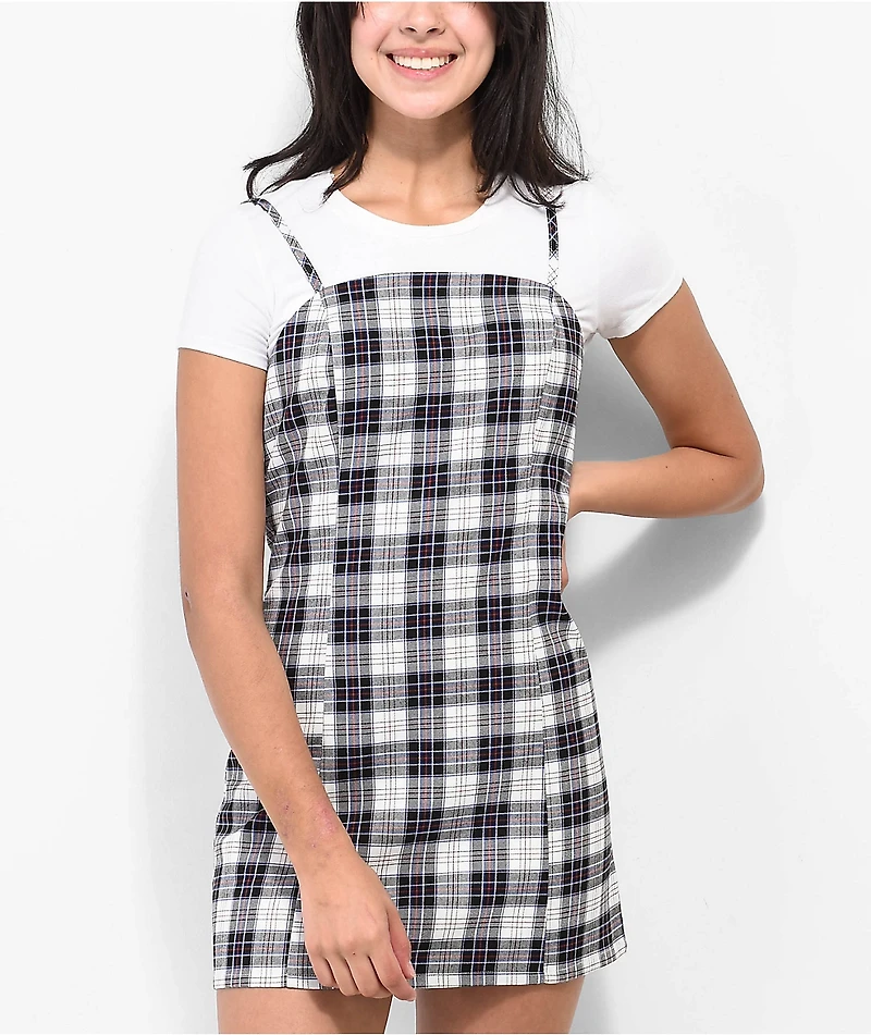 Empyre Dia Black & White Plaid Mini Dress