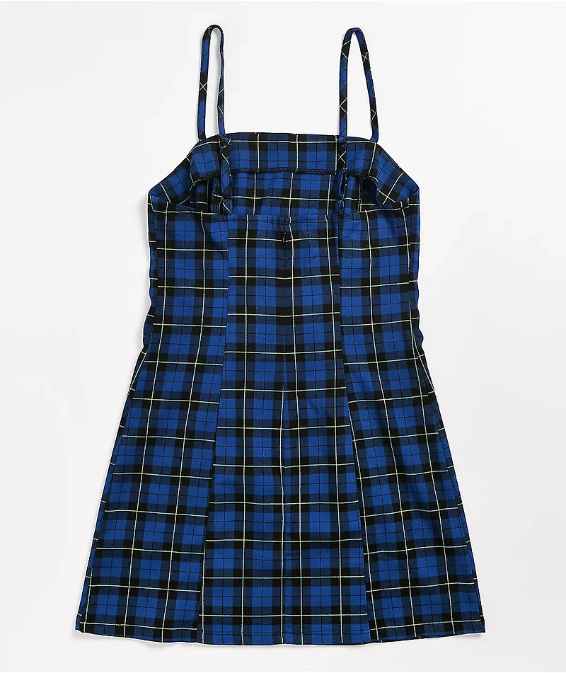 Empyre Dia Blue Plaid Mini Dress
