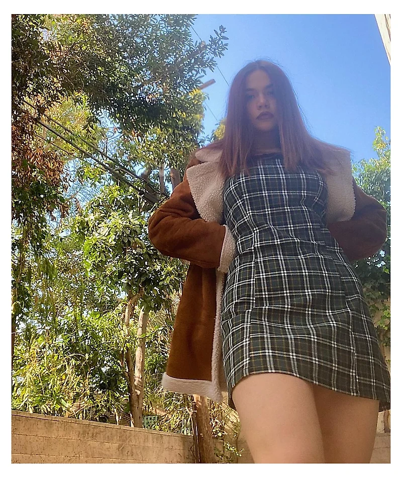 Empyre Dia Green Plaid Dress