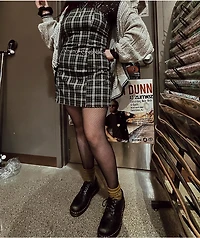Empyre Dia Green Plaid Dress