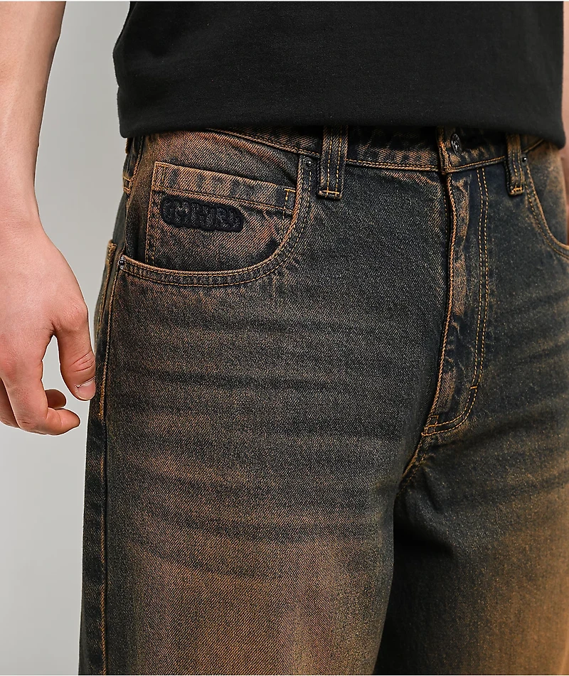Empyre Dirt Dark Blue Wash Ultra Wide Skate Jeans