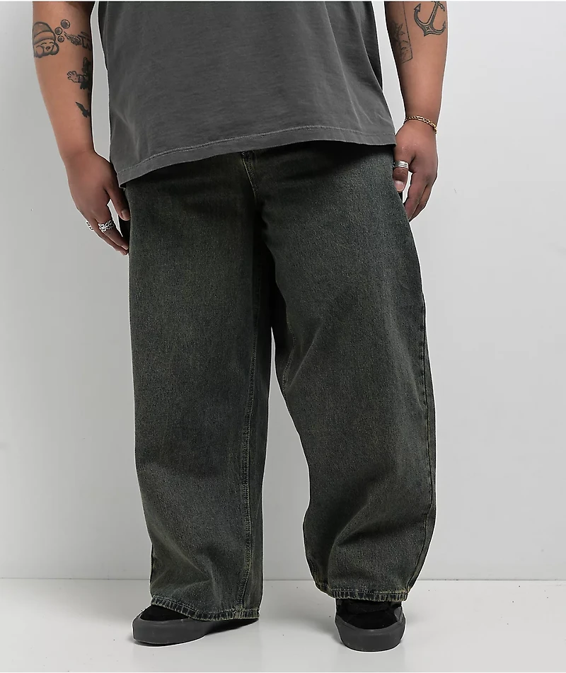 Empyre Dirty Dark Blue Wash Ultra Wide Skate Jeans