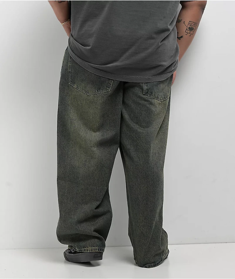 Empyre Dirty Dark Blue Wash Ultra Wide Skate Jeans