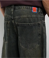 Empyre Dirty Dark Blue Wash Ultra Wide Skate Jeans