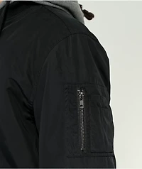 Empyre Distortion Black Hooded Bomber Jacket