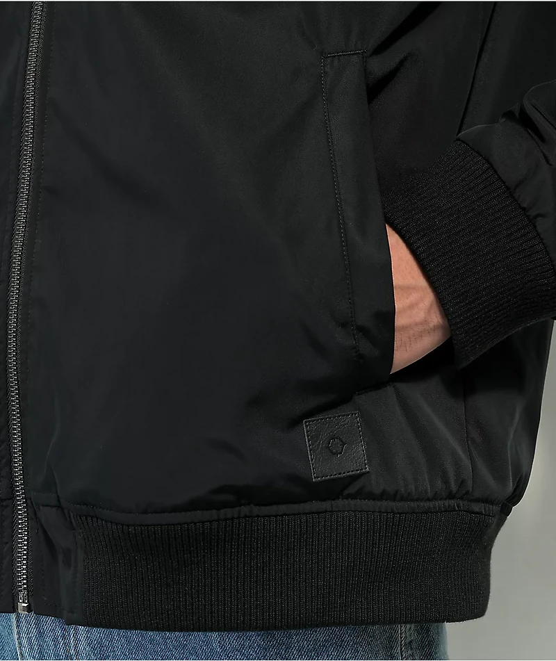Empyre Distortion Black Hooded Bomber Jacket
