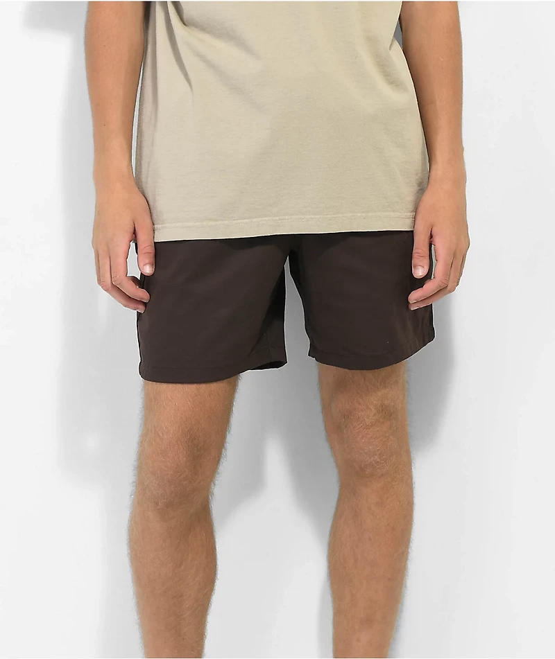 Empyre Dixon Brown Elastic Waist Shorts