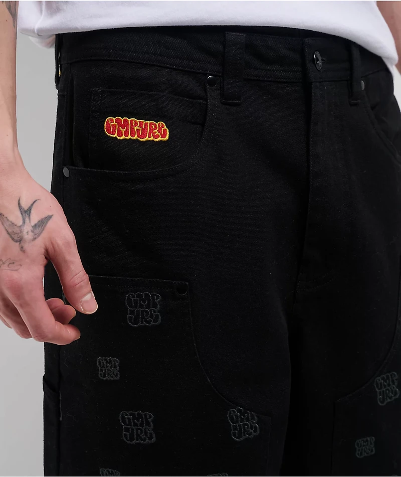 Empyre Double Knee Black Loose Fit Canvas Carpenter Skate Pants