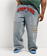 Empyre Double Knee Chenille Blue Wash Ultra Wide Jeans