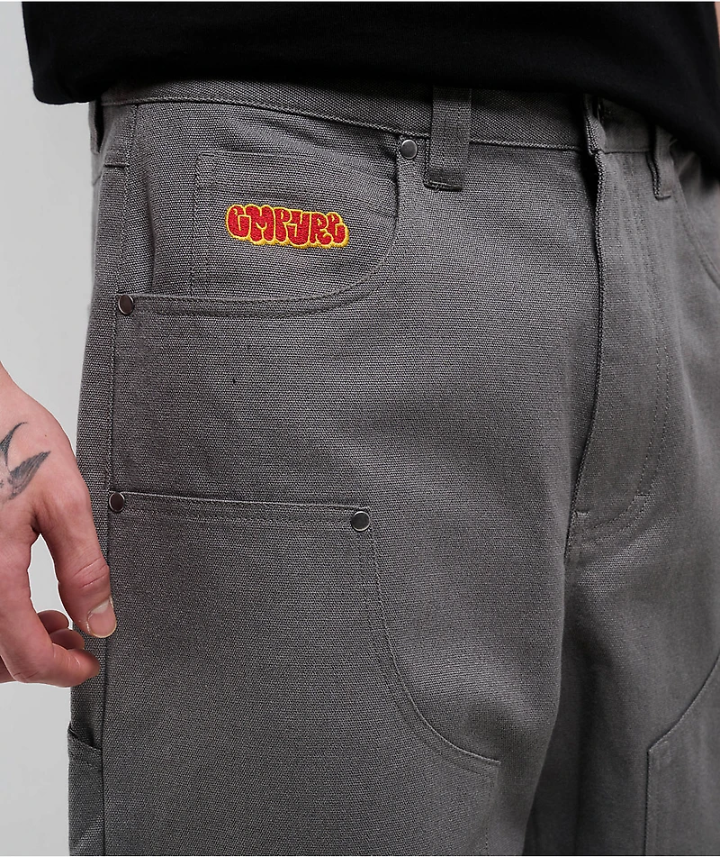 Empyre Double Knee Grey Loose Fit Canvas Carpenter Skate Pants