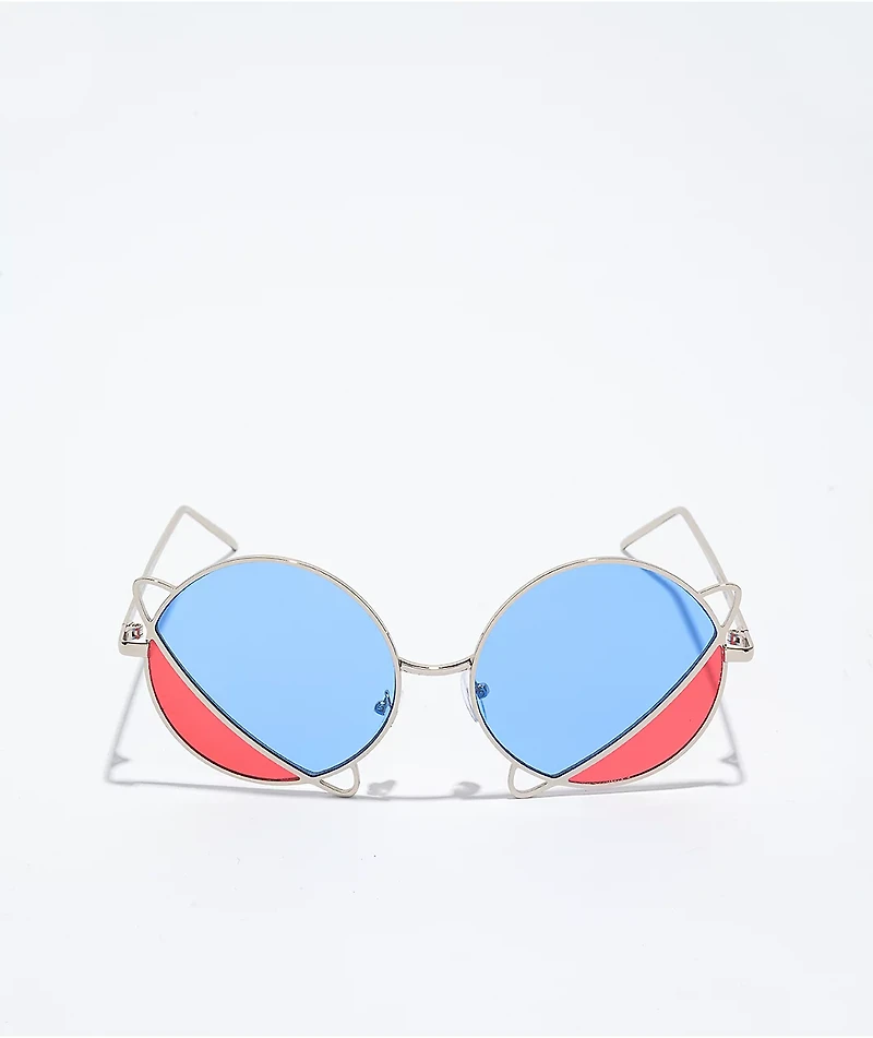 Empyre Duo Blue & Pink Round Sunglasses