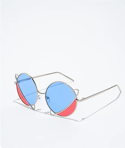 Empyre Duo Blue & Pink Round Sunglasses