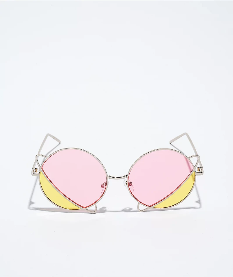 Empyre Duo Yellow & Pink Round Sunglasses
