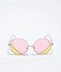 Empyre Duo Yellow & Pink Round Sunglasses