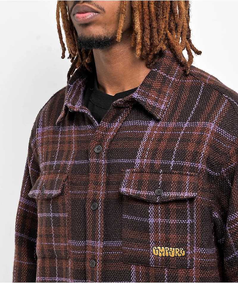 Empyre Eddy Brown & Purple Flannel Shirt