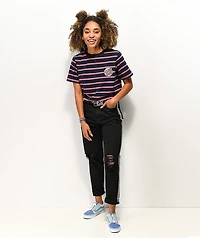 Empyre Eileen Checkerboard Stripe Black Mom Jeans