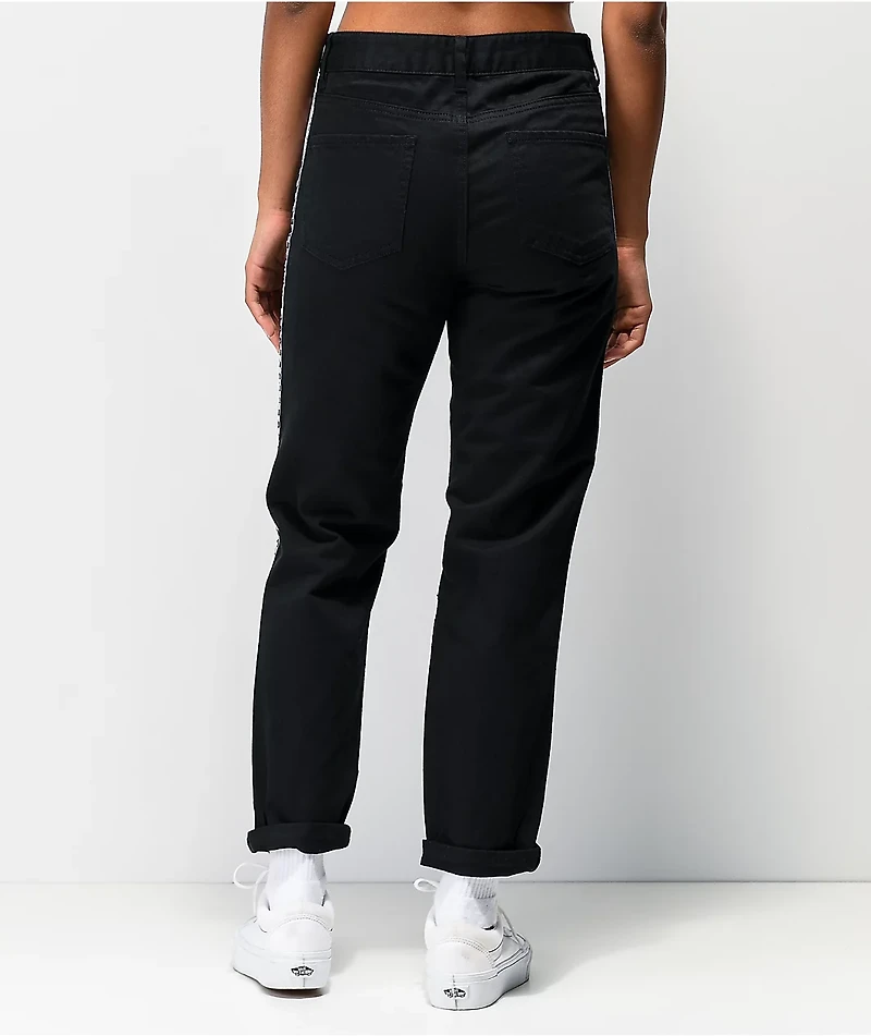 Empyre Eileen Checkerboard Stripe Black Mom Jeans
