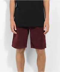 Empyre Elastic Waist Burgundy Corduroy Skate Shorts