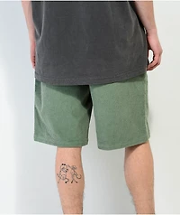Empyre Elastic Waist Green Corduroy Skate Shorts