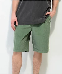 Empyre Elastic Waist Green Corduroy Skate Shorts