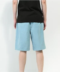 Empyre Elastic Waist Light Blue Corduroy Skate Shorts