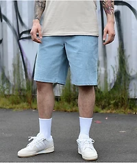Empyre Elastic Waist Light Blue Corduroy Skate Shorts