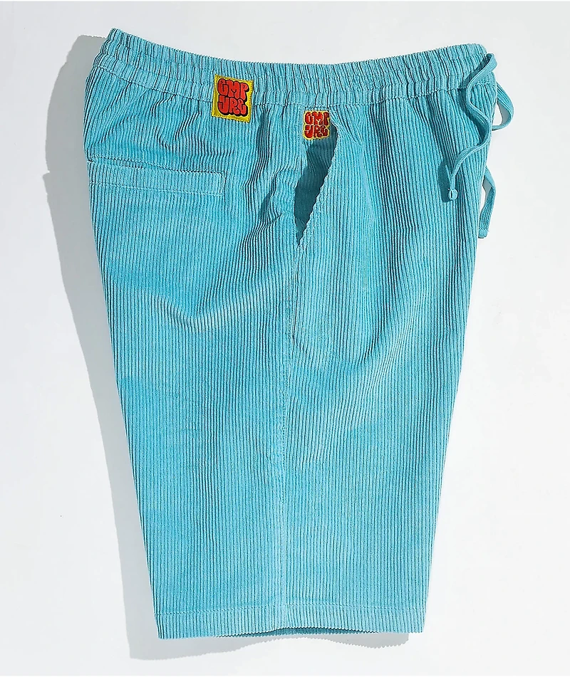 Empyre Elastic Waist Light Blue Corduroy Skate Shorts