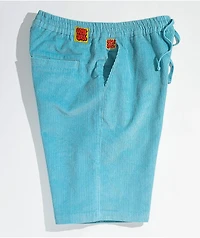 Empyre Elastic Waist Light Blue Corduroy Skate Shorts