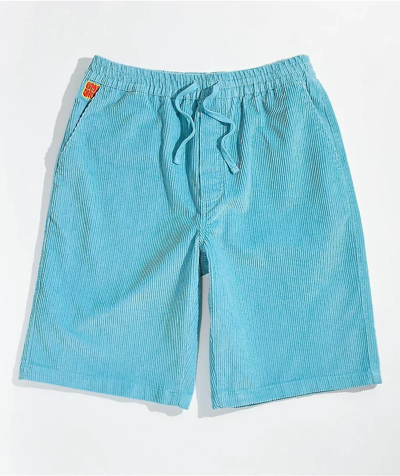Empyre Elastic Waist Light Blue Corduroy Skate Shorts