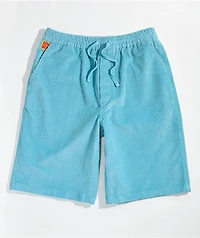Empyre Elastic Waist Light Blue Corduroy Skate Shorts