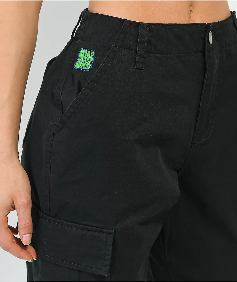 Empyre Emory Elastic Waist Black Cargo Jogger Pants