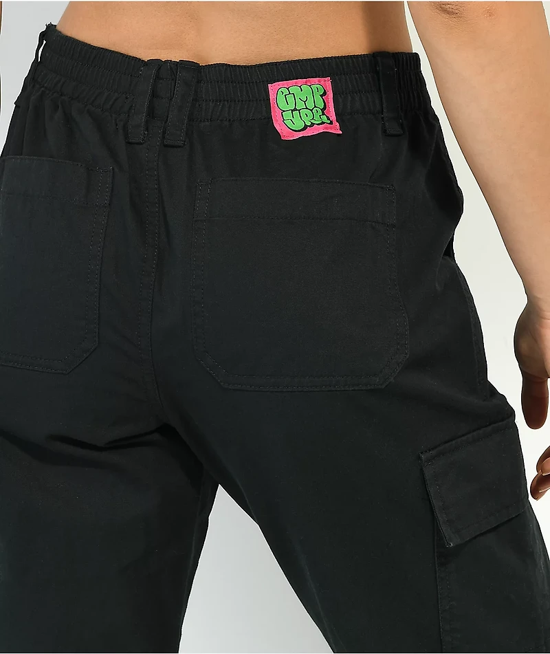 Empyre Emory Elastic Waist Black Cargo Jogger Pants