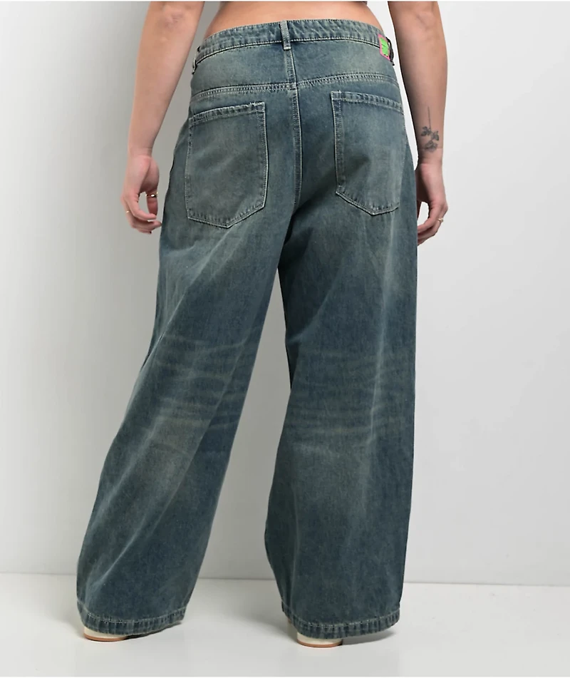 Empyre Engine Extent Wide Leg Blue Wash Jeans
