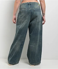 Empyre Engine Extent Wide Leg Blue Wash Jeans