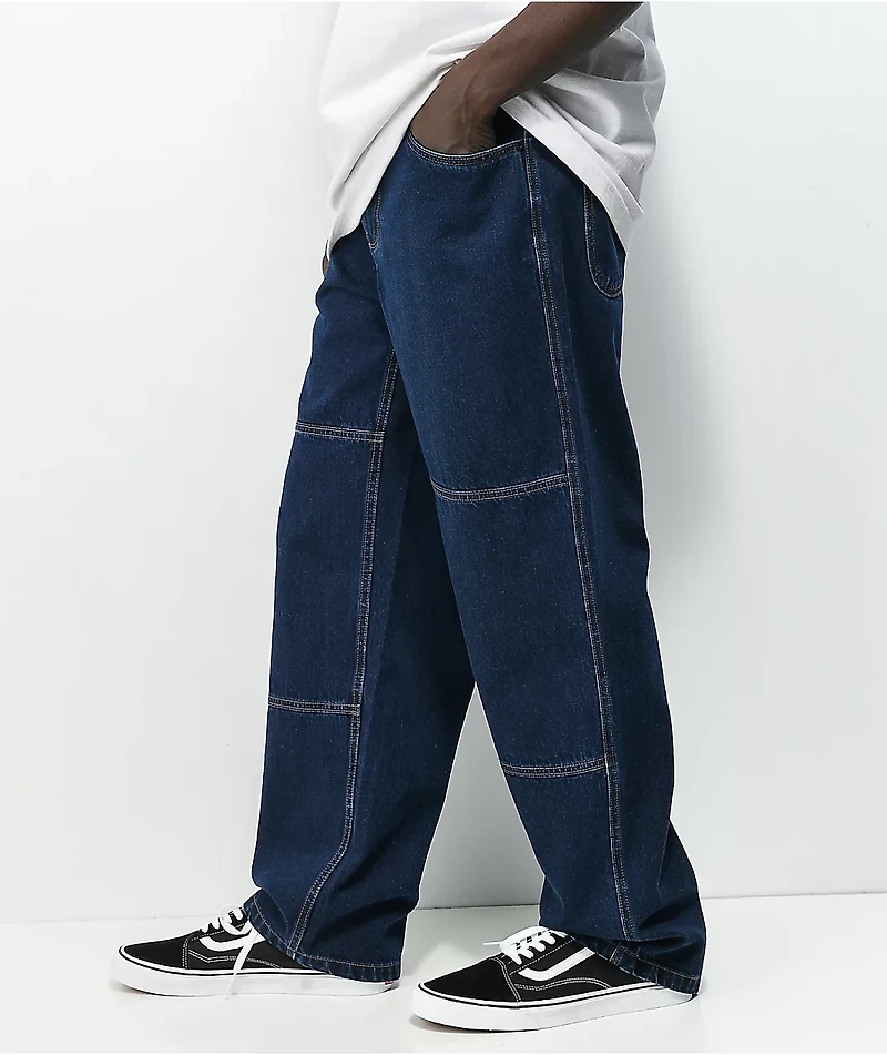 Empyre Evening Loose Fit Dark Blue Utility Skate Jeans
