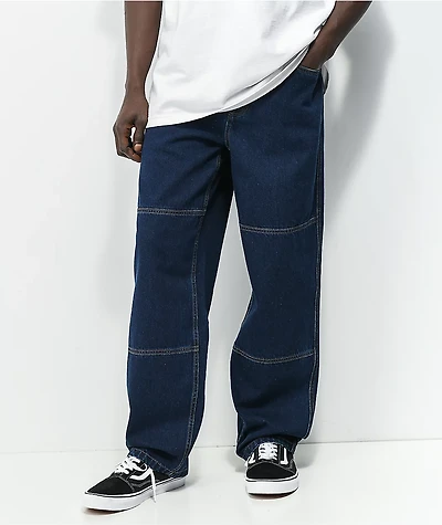 Empyre Evening Loose Fit Dark Blue Utility Skate Jeans