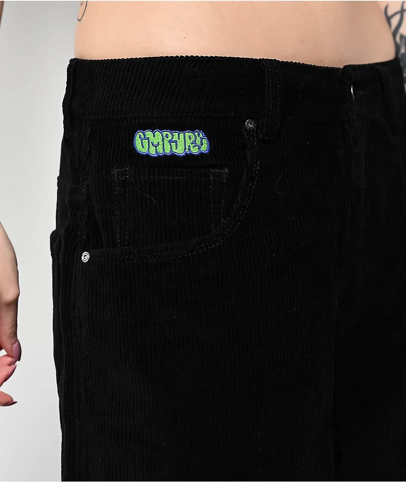 Empyre Extent Black Corduroy Wide Leg Pants