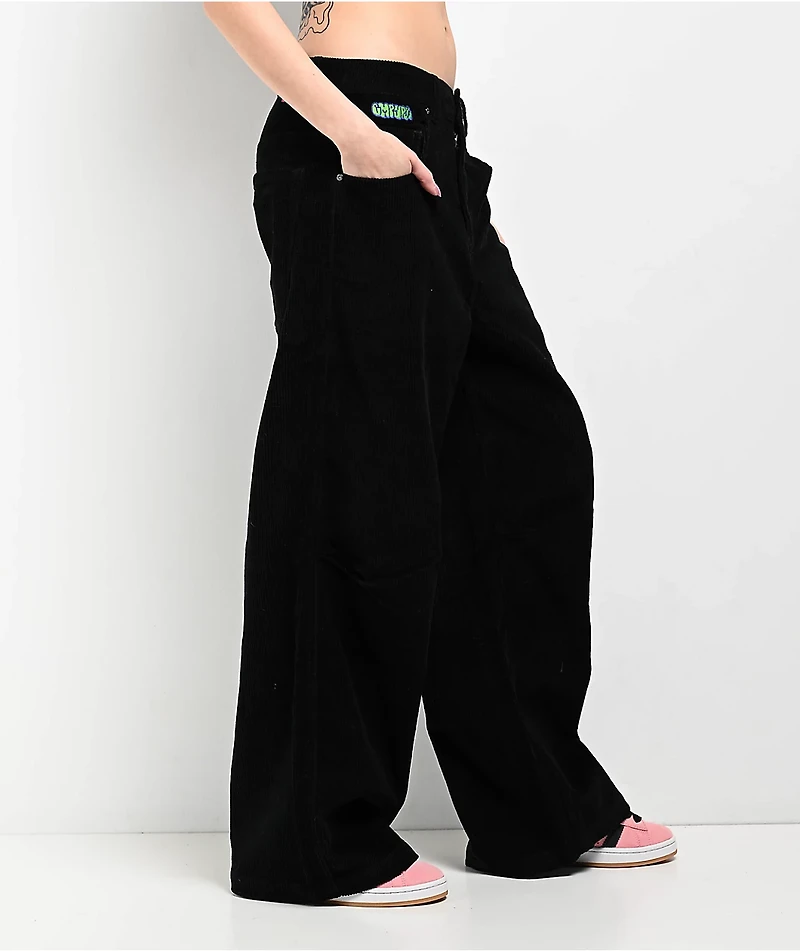 Empyre Extent Black Corduroy Wide Leg Pants