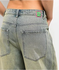 Empyre Extent Blue Wash Low Rise Wide Leg Jeans