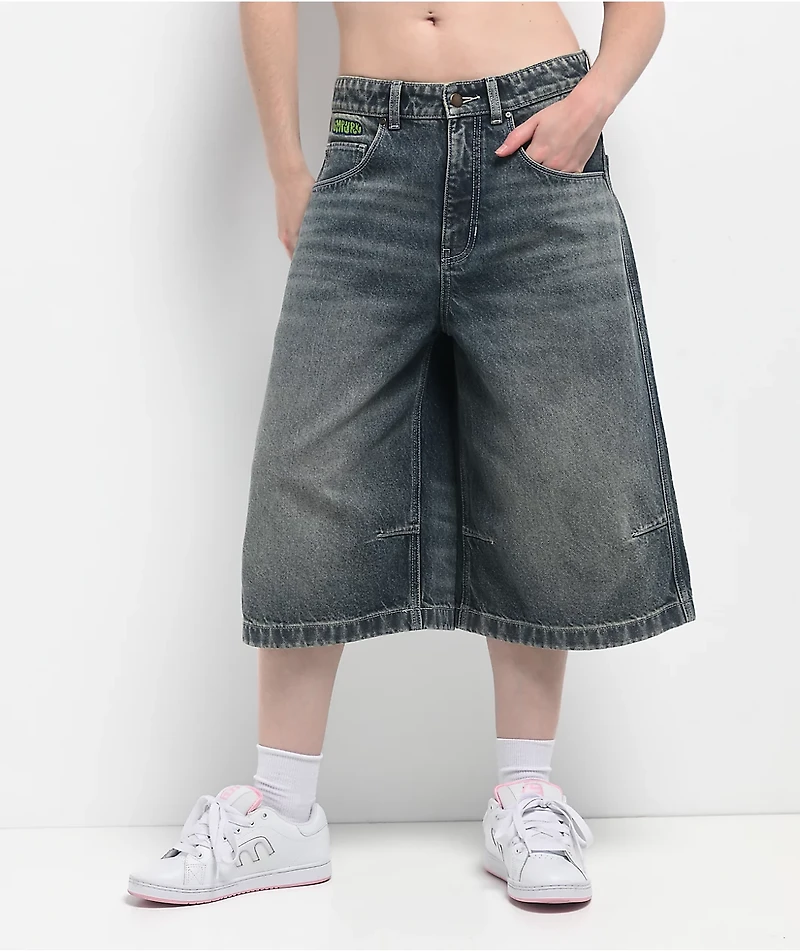 Empyre Extent Engine Wash Denim Shorts