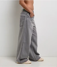 Empyre Extent Pockies Grey Mid Rise Wide Leg Jeans