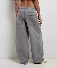 Empyre Extent Pockies Grey Mid Rise Wide Leg Jeans