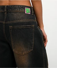 Empyre Extent Sunset Brown Wash Mid Rise Wide Leg Jeans