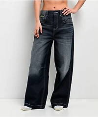 Empyre Extent Twilight Blue Wash Mid Rise Wide Leg Jeans