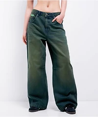 Empyre Extent Willow Black Wash Low Rise Wide Leg Jeans