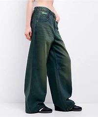 Empyre Extent Willow Green Wash Wide Leg Jeans