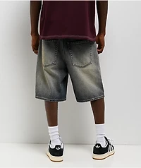 Empyre Faded Blue Wash Loose Fit Skate Shorts